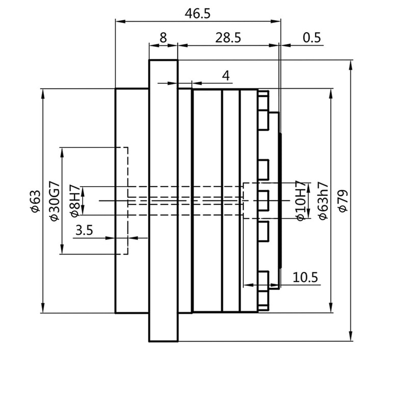 Reductor de engranajes circulares de salida de brida WF17