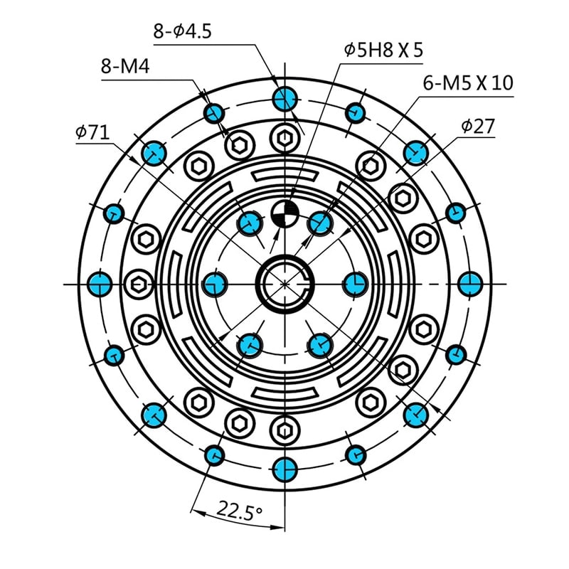 Reductor de engranajes circulares de salida de brida WF17