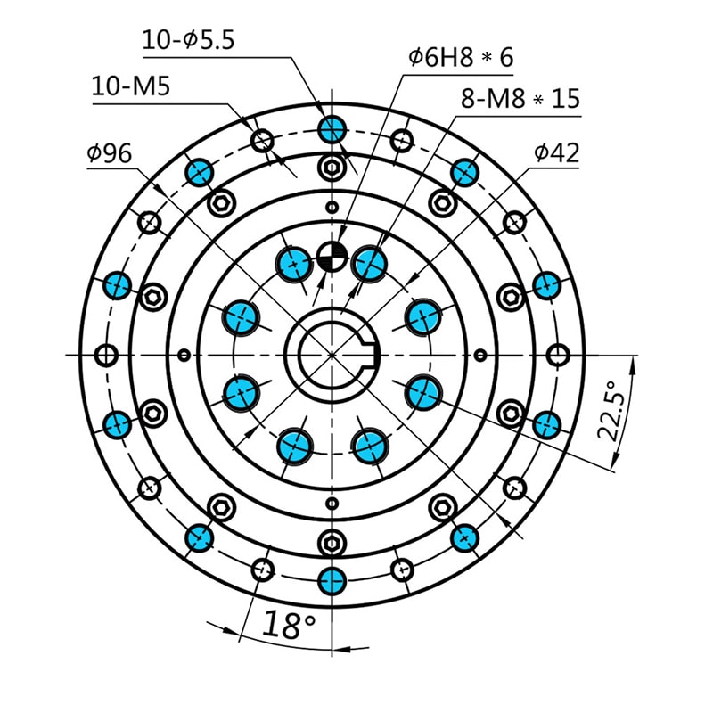 Reductor de engranajes circulares de salida de brida WF25