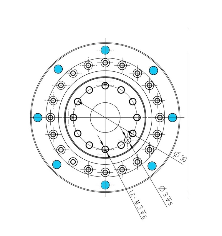 Reductor de engranaje circular planetario hueco WFH11