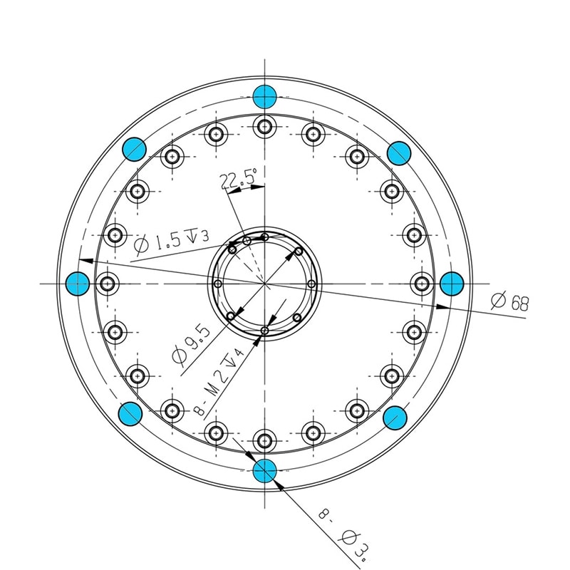 Reductor de engranaje circular planetario hueco WFH11