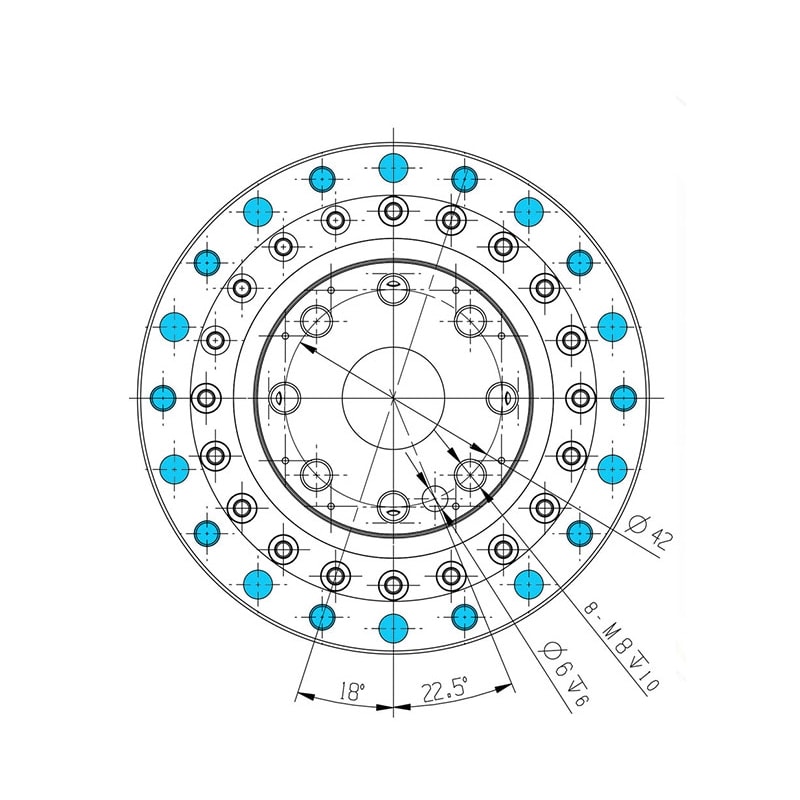 Reductor de engranaje circular planetario hueco WFH17