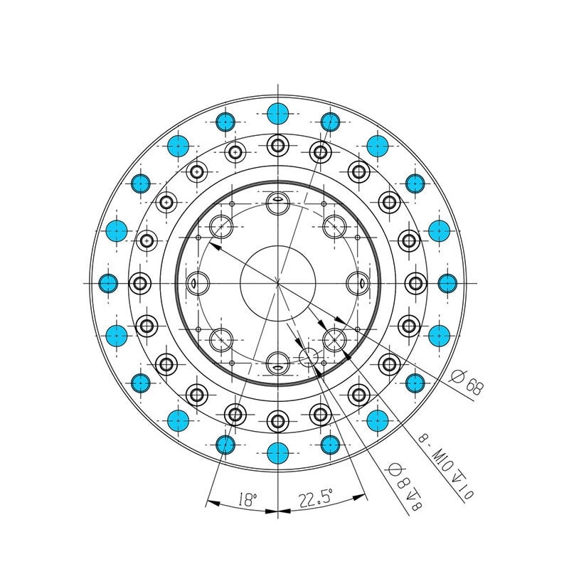 Reductor de engranaje circular planetario hueco WFH32