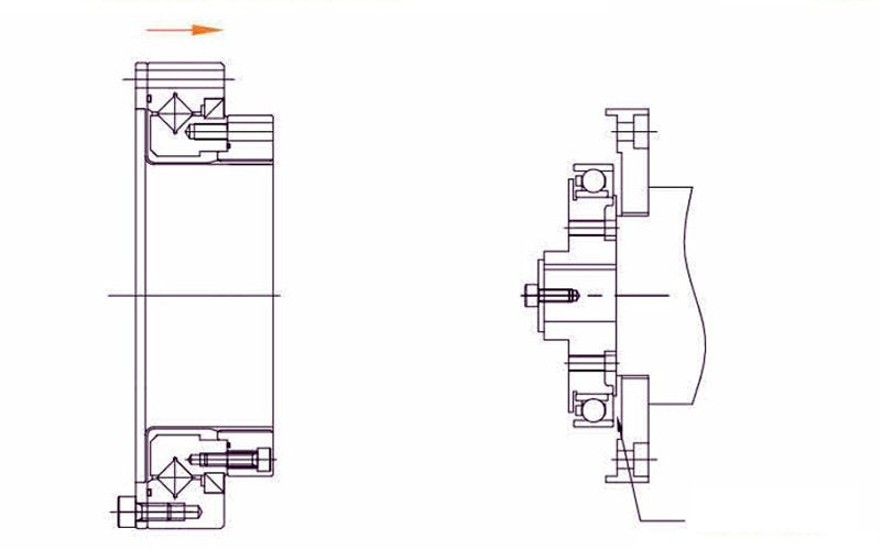 El segundo método de instalación para el reductor serie WHT-I/II